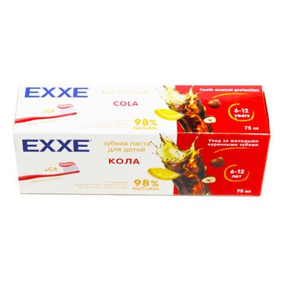EXXE Зубная паста Детская с кальцием Кола 75мл (с 6лет)